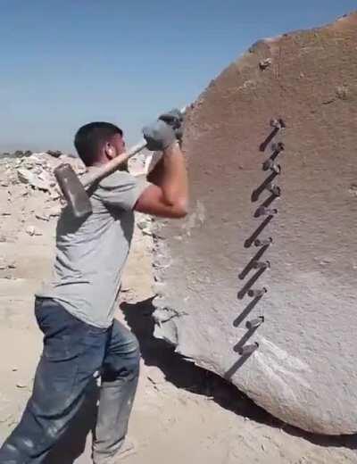 Splitting a rock better than cutting