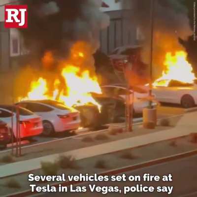Several Teslas were set on fire at a Tesla service center in Las Vegas early this morning.