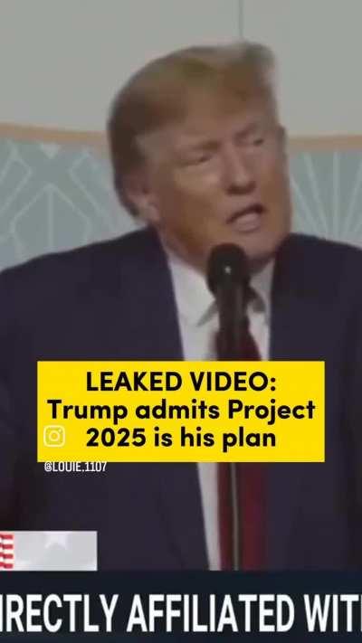 Donald Trump at an April 2022 Heritage Foundation dinner admitting they're writing project 2025 for him. 