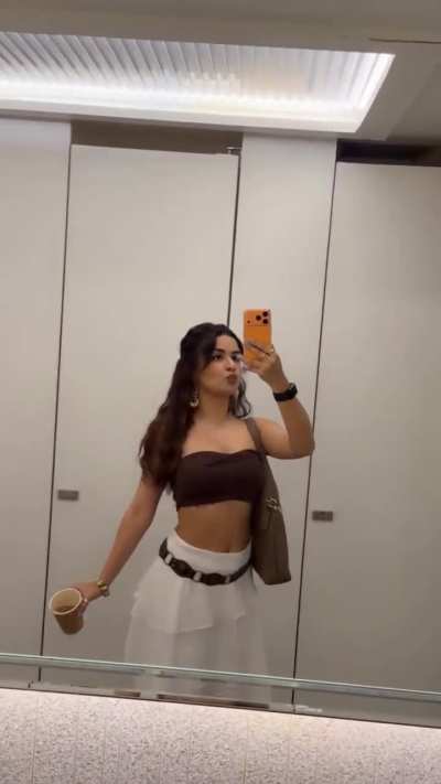 Avneet Kaur in Brown Tube Top and white Skirt -IG Story - 10 October 2025
