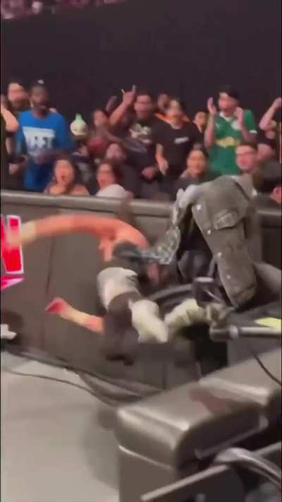 Alternate angle of Bron Breakker lawn darting Sami Zayn