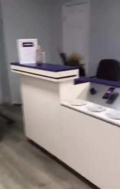 bitch savagely beats chick at work