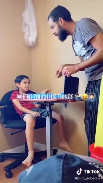 Don't you touch his stuff! (sorry if repost!)