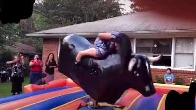 my mom has always wanted to ride a mech bull, so we got her one for her B-day (oc)