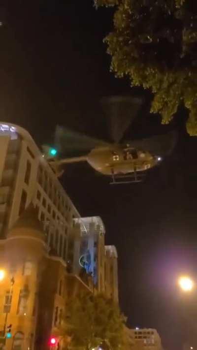 Military medic chopper being used to 