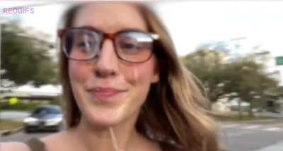 Her first ever cumwalk!