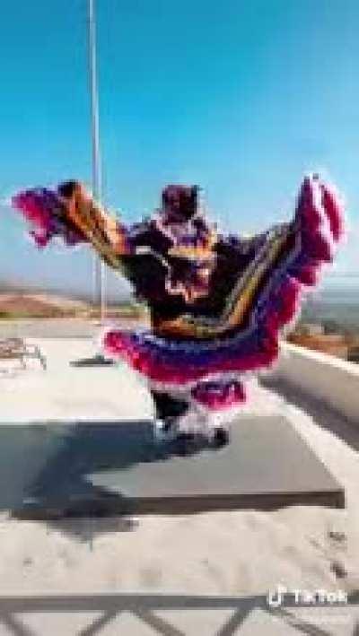 The way she makes her dress beautifully flow