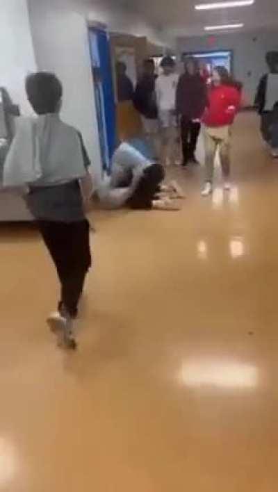 Girl in blue took care of business