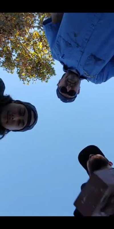 Throwing a brick into the air