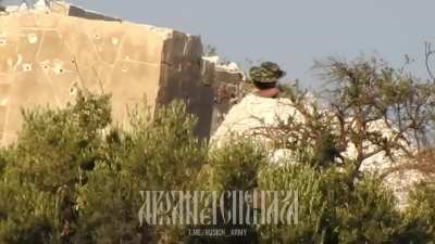 Russian sniper pair shooting an insurgent in Syria, December 2024