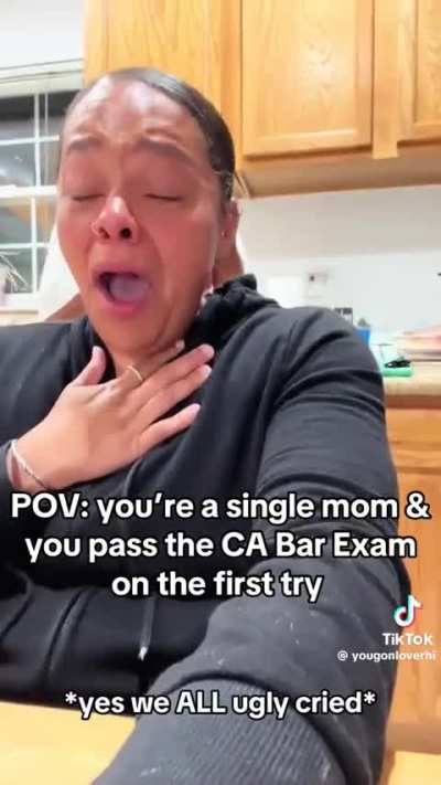 Single mom passes CA Bar exam. 