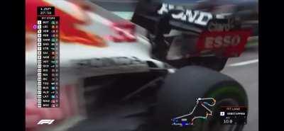 Max’s pit stop and cameraman’s celebration