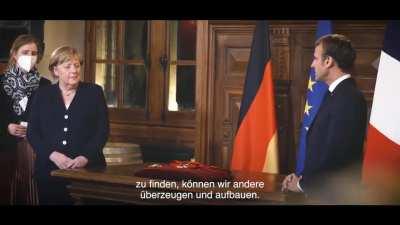 Emmanuel Macron's farewell video to Angela Merkel