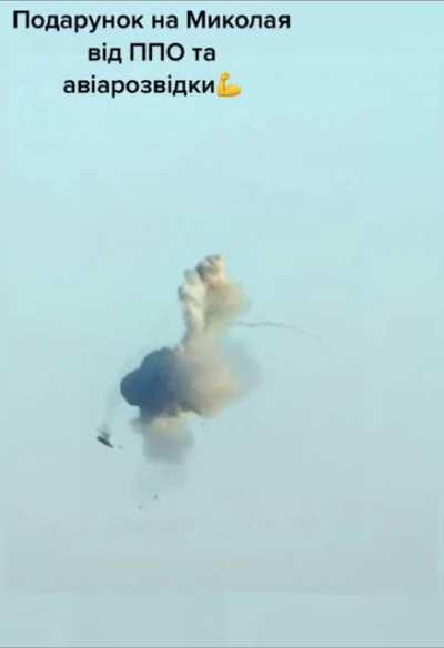 Slowed down and zoomed moment of striking russian KA-52 with S300 rocket. December.