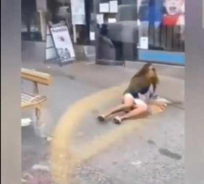 Lady gets her ass kicked after spitting on a man in a bus