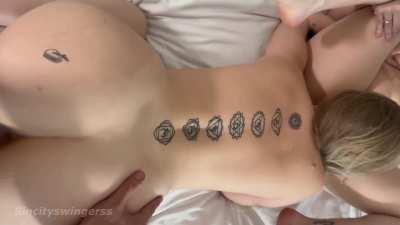 My and my husband were enjoying this 2nd hotwife who reached out and wanted to be apart of our fun!