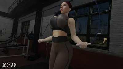 Black Widow Jump Rope Excerise (X3D) [Marvel]