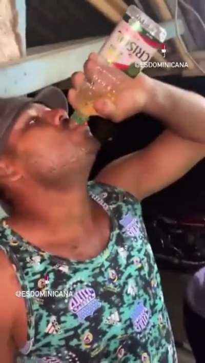 Dumb guy drinks whole bottle of vegetable oil