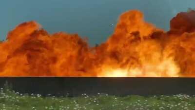 Perfect capture of a random car explosion on the highway