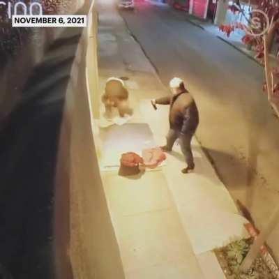 Man sprays sleeping homeless man with bear mace