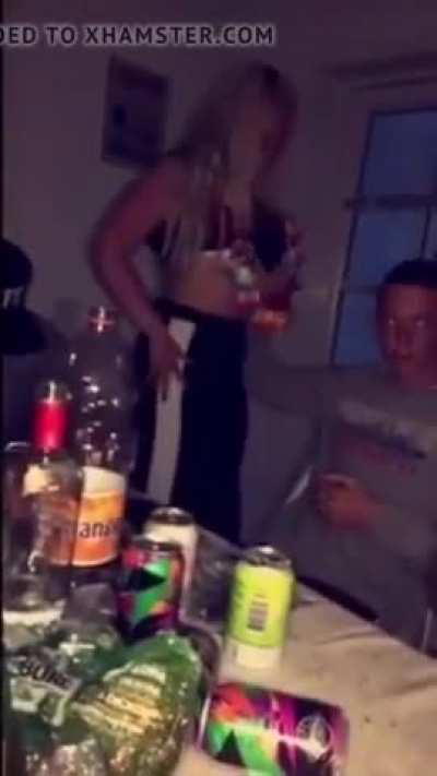 reposting as a gif. girl eats whipped cream at a party