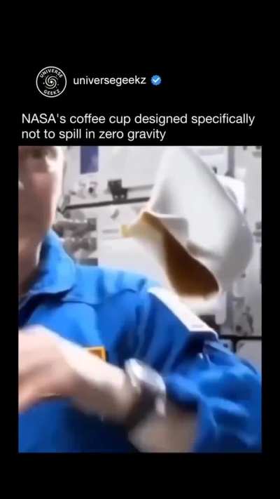 NASA's coffee cup designed specifically not to spill in zero gravity