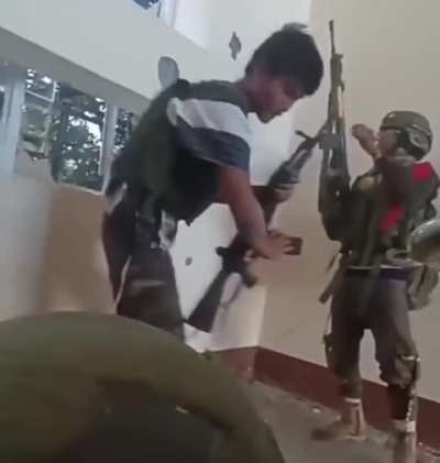 [Myanmar/Burma] Chin National Defense Force (CNDF) firing at the junta from an unknown location; presumably recorded before the earthquake happened on March 28