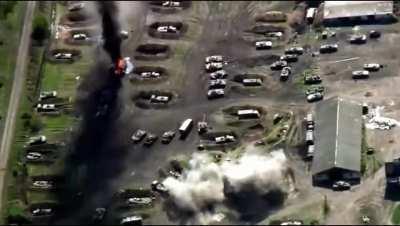 Ukrainian artillery struck a Russian military base -- part 2 of the same attack posted before