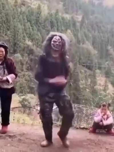 This mans skeleton dance.. spooky