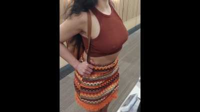 Me, braless. Nips are like lasers