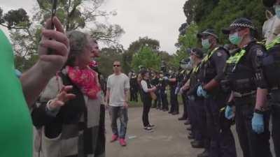 Covid deniers clash with police in Australia.