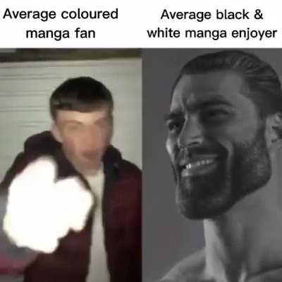 Coloured manga fan vs black & white manga enjoyer