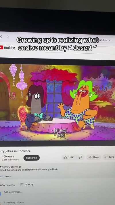 Growing up is realizing what endive meant by dessert