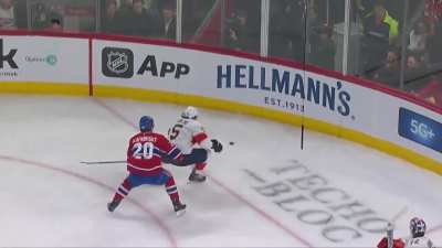 Ekblad gets boarded by Slafkovsky