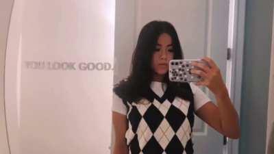 Here I am making sure my Taylor bodysuit looked great. I decided to be this 4’11” former cheerleader to spy on my ex as one of her closet friends. I hope I can figure out who to win her back.