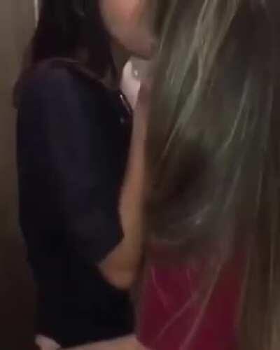 Two Girlfriends Making Out...