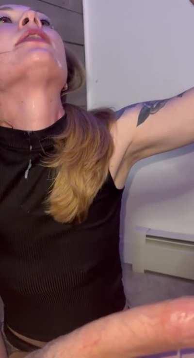 Cum covered Deepthroat 😈🔥😜