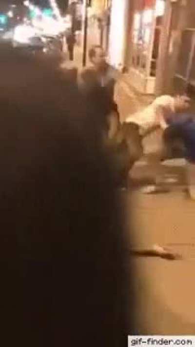 Flying Sparta kick to break up an ass-whooping