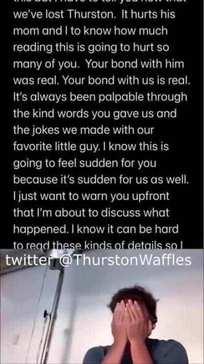 R.I.P. Thurston... Another legend has fallen...