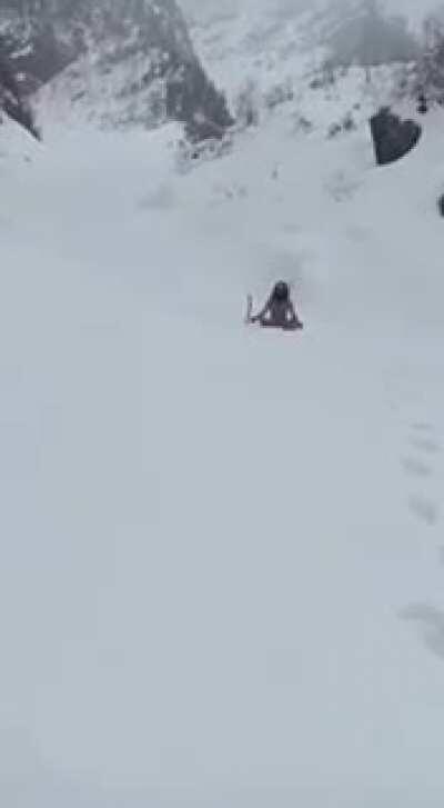 Sadhu Seen Praying in Snow in Himalayas in Freezing Temperatures