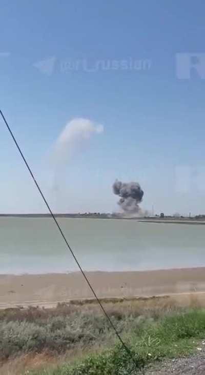 The moments after the strike on the bridge near Chongar