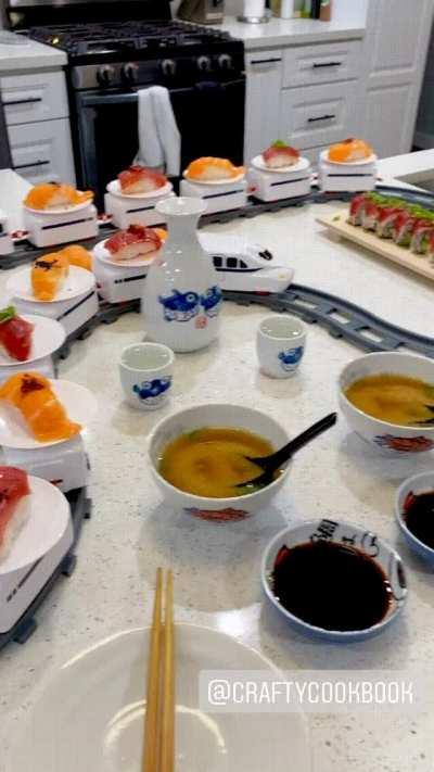 I bought a train for my homemade sushi