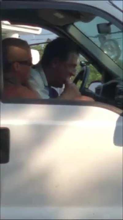 Guy gets caught sucking his girls toes in traffic