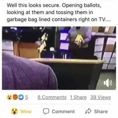 Mail in ballots being tossed in the trash