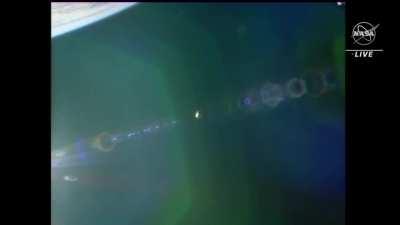 The SpaceX Dragon resupply ship is headed back to Earth after undocking from the ISS at 11:05 a.m. EDT today. It will splash down off the coast of Florida on Saturday loaded with scientific cargo for analysis.