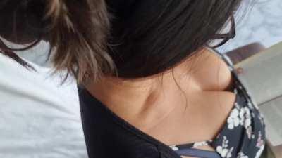 Full cumshot on my cleavage, hair, just everywhere