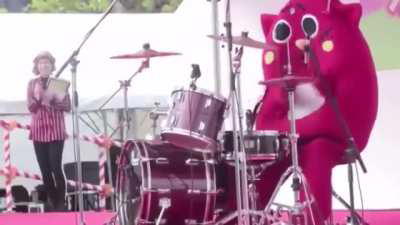 Excellent drummer doing a gig he is overqualified for