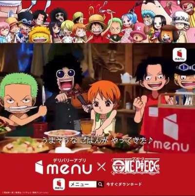 New commercial for the One Piece x Menu Food Delivery collaboration!