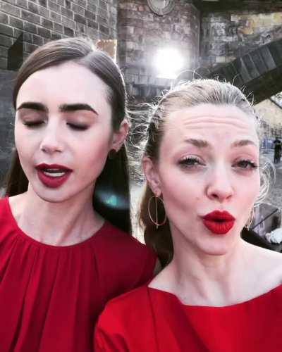 Lily Collins and Amanda Seyfried look fucking gorgeous