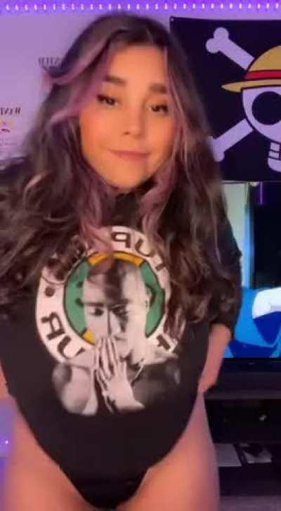 Big boobs paired with a big smile